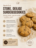 Oppskrift - SurdeigsCookies m/ brunet smør og hvit sjokolade